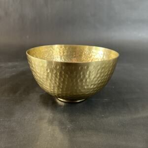 Vintage Gold Hammered Bowl – Thin-Walled – Footed Base – 6.5x3.5-VTG Decor